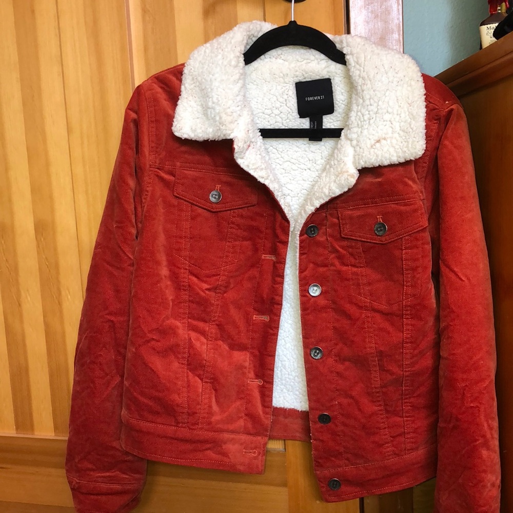 Deep Orange Sherpa jacket!!